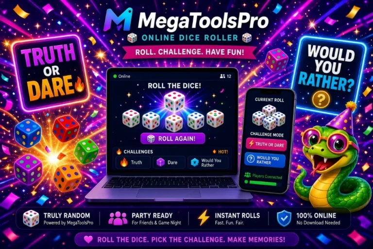 Online Dice Roller: Roll 1 to 5 Dice, Try Challenges, and Play Snake Game